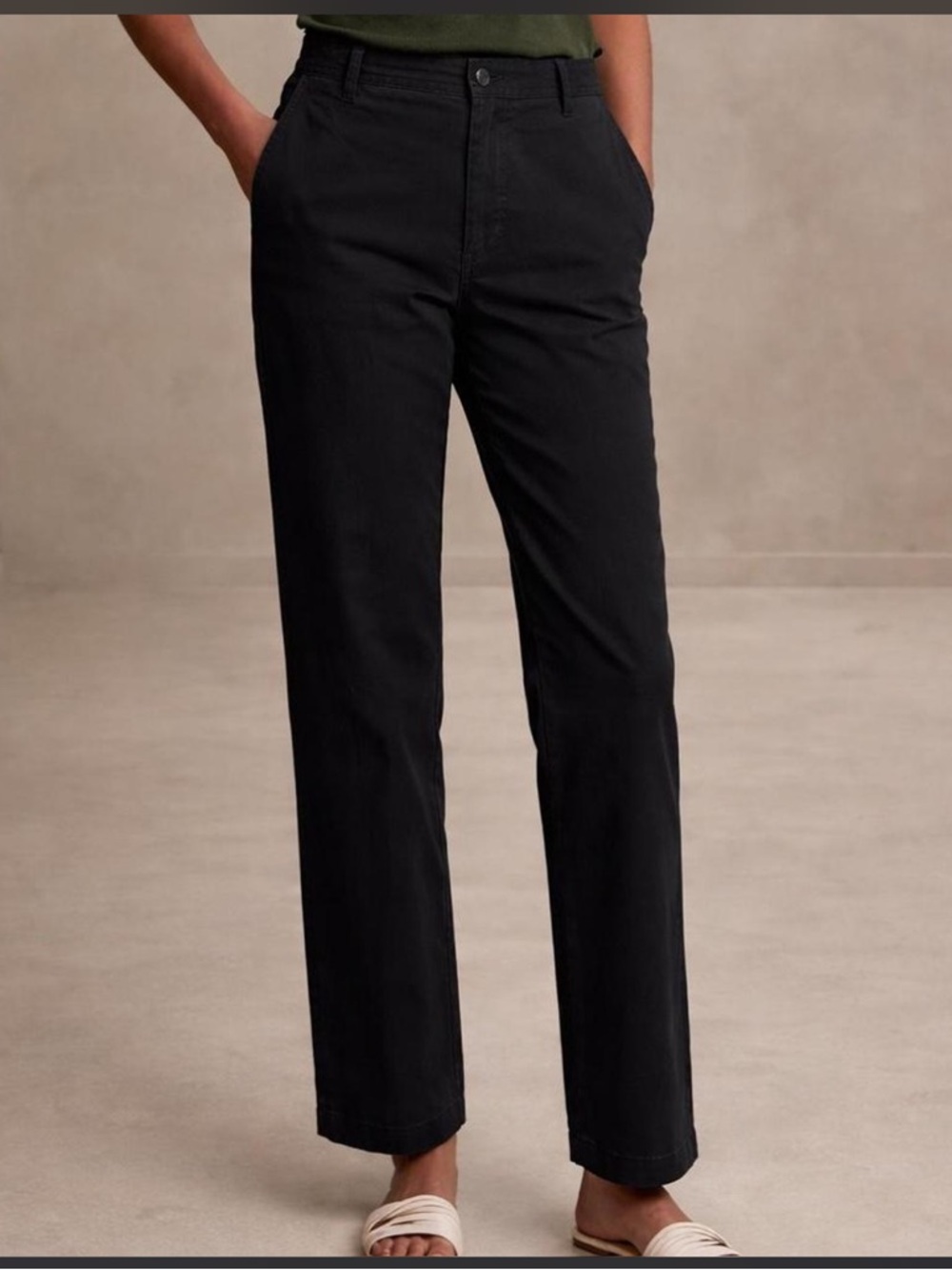 Banana Republic Black High-Rise Chino Pants